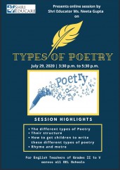 Online session on types of poetry