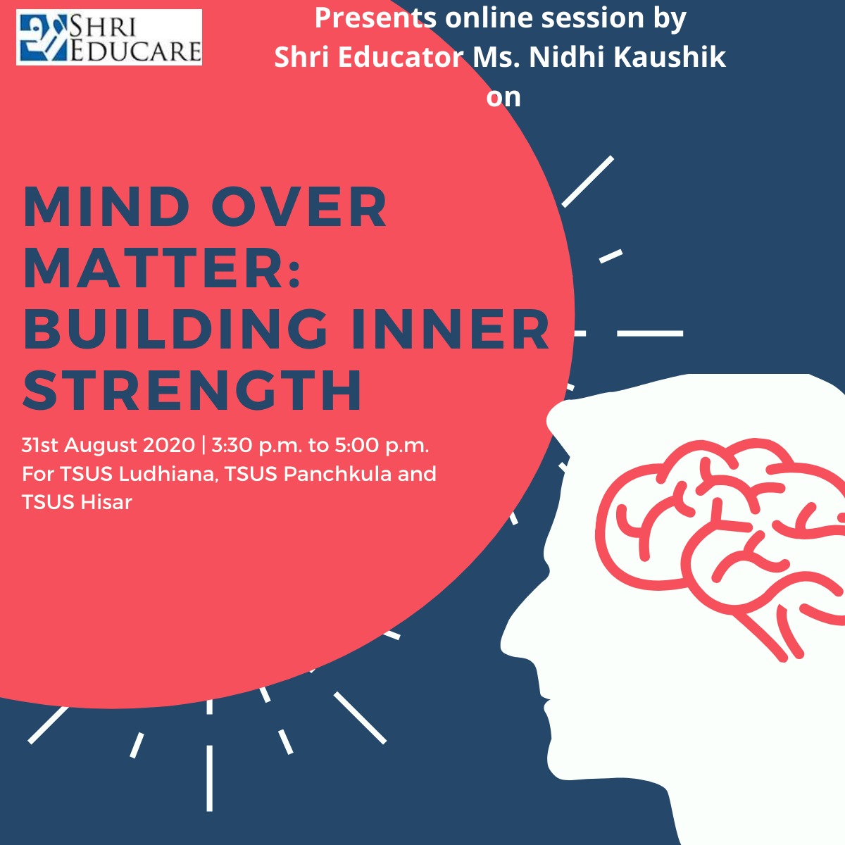 Online session on mind over matter: building inner strength